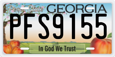 GA license plate PFS9155