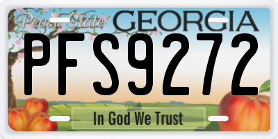 GA license plate PFS9272