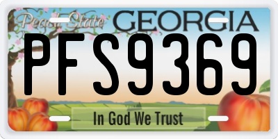 GA license plate PFS9369