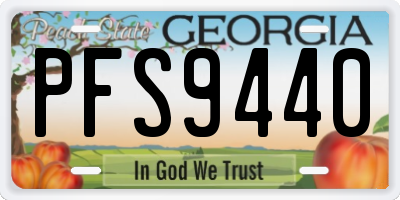 GA license plate PFS9440