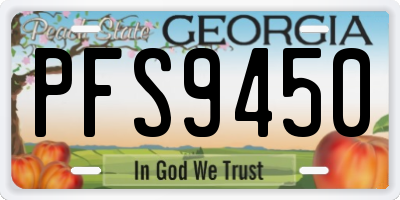 GA license plate PFS9450