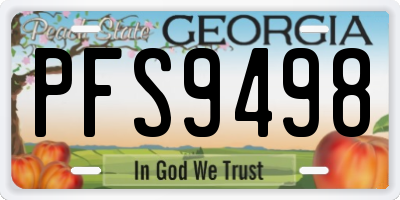 GA license plate PFS9498