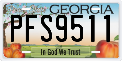 GA license plate PFS9511