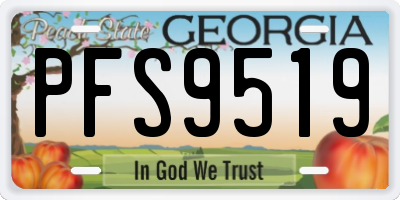 GA license plate PFS9519