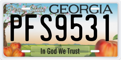 GA license plate PFS9531