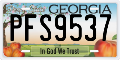 GA license plate PFS9537