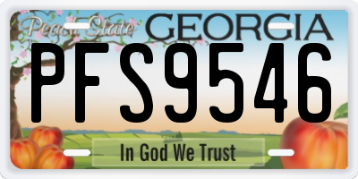 GA license plate PFS9546