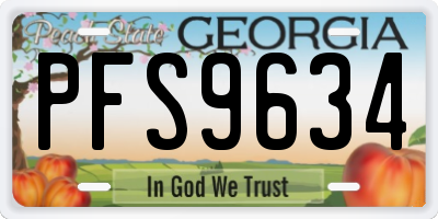 GA license plate PFS9634