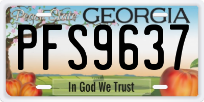 GA license plate PFS9637