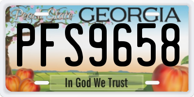 GA license plate PFS9658
