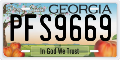 GA license plate PFS9669