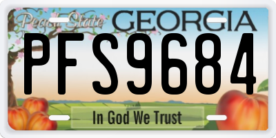 GA license plate PFS9684
