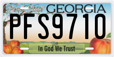 GA license plate PFS9710