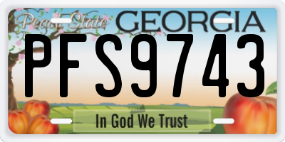GA license plate PFS9743