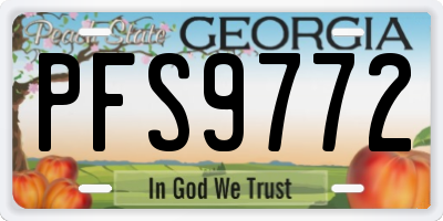 GA license plate PFS9772