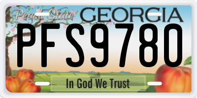 GA license plate PFS9780