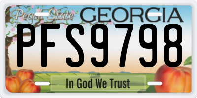 GA license plate PFS9798