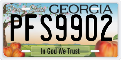 GA license plate PFS9902