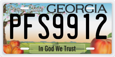 GA license plate PFS9912