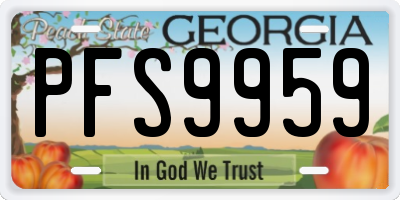 GA license plate PFS9959