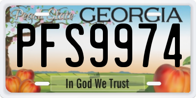 GA license plate PFS9974