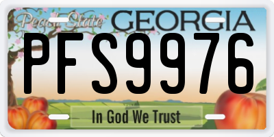 GA license plate PFS9976