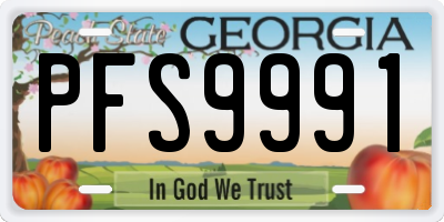 GA license plate PFS9991