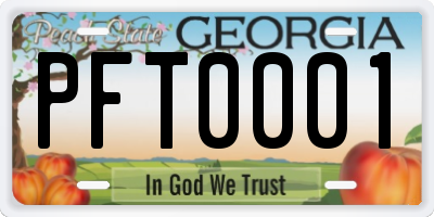 GA license plate PFT0001