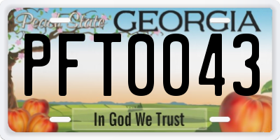 GA license plate PFT0043