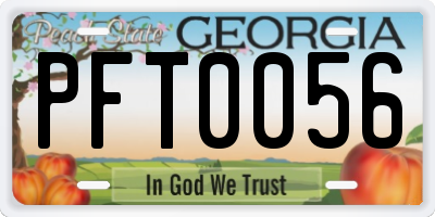 GA license plate PFT0056