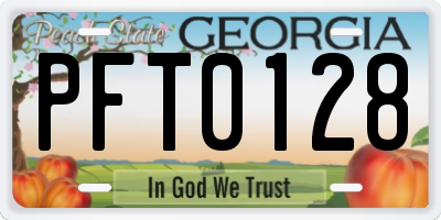 GA license plate PFT0128