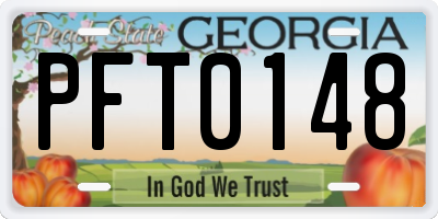 GA license plate PFT0148