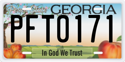 GA license plate PFT0171