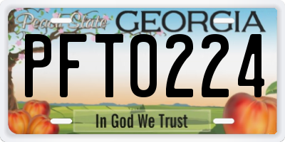 GA license plate PFT0224