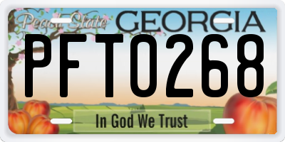 GA license plate PFT0268
