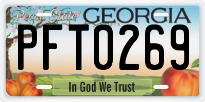 GA license plate PFT0269
