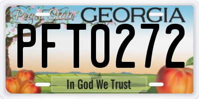 GA license plate PFT0272