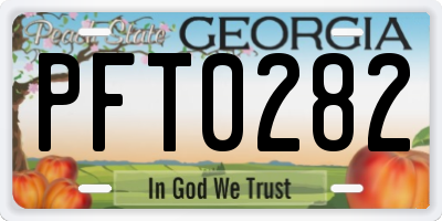 GA license plate PFT0282