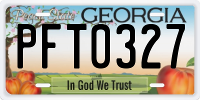 GA license plate PFT0327