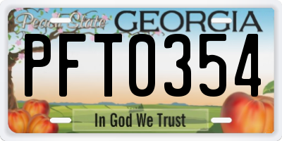 GA license plate PFT0354