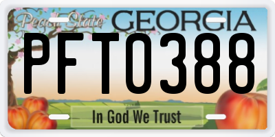 GA license plate PFT0388