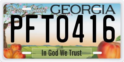 GA license plate PFT0416
