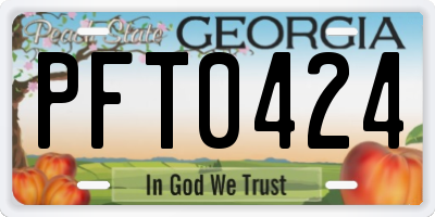 GA license plate PFT0424