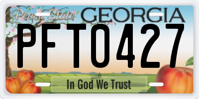 GA license plate PFT0427