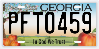 GA license plate PFT0459