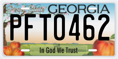GA license plate PFT0462