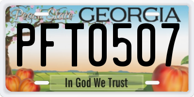GA license plate PFT0507