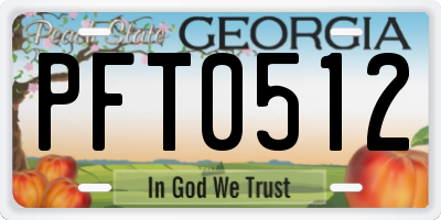 GA license plate PFT0512