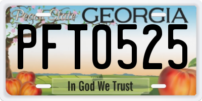 GA license plate PFT0525