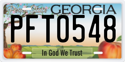 GA license plate PFT0548